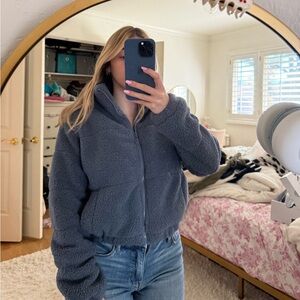 RSQ blue fluffy jacket (tillys)
